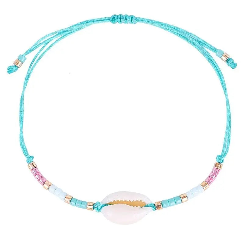 Turquoise Tsunami Shell Anklet
