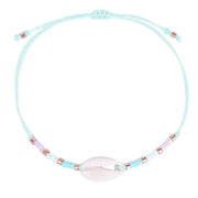 Turquoise Tsunami Shell Anklet - Blue