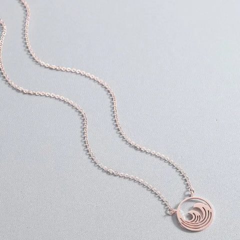 Wave Necklace - Rose Gold