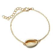 White and Gold Cowrie Shell Bracelet