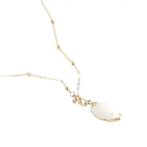 White and Gold Seashell Necklace