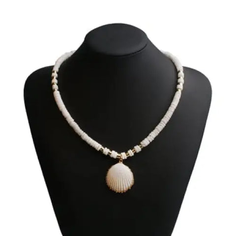 White and Gold Shell Necklace