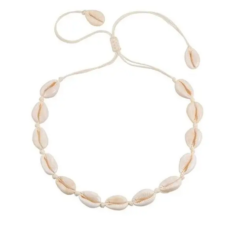 White Cauris Seashell Choker Necklace