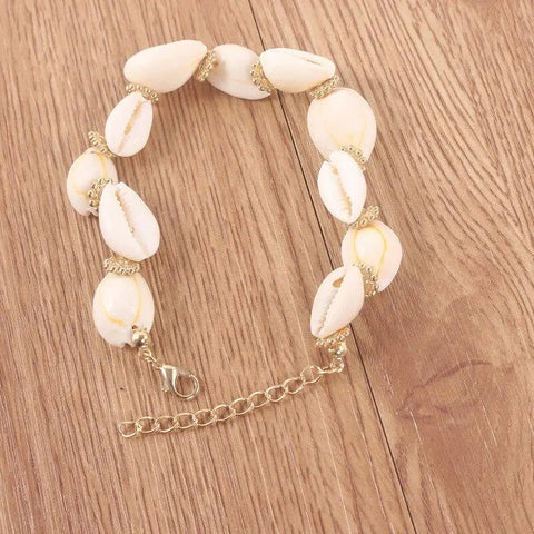 White Cowrie Shells Bracelet for Women