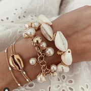 White Cowrie Shells Bracelet for Women