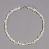 White Flat Pearls Shell Necklace