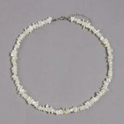 White Flat Pearls Shell Necklace