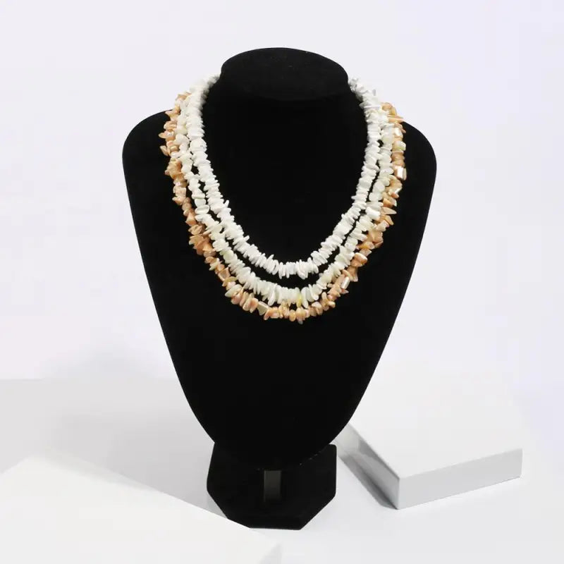 White Flat Pearls Shell Necklace