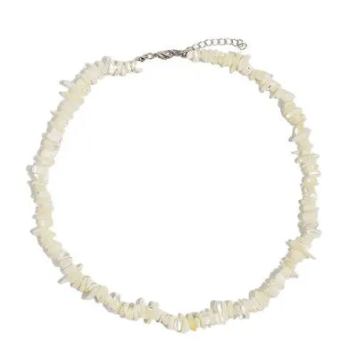 White Flat Pearls Shell Necklace