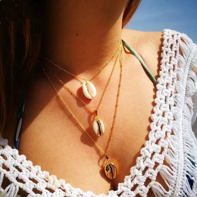 White Multi - Strand Shell Necklace