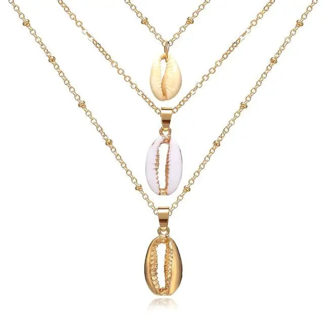 White Multi - Strand Shell Necklace