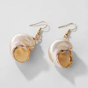 White Snail Shell Earrings