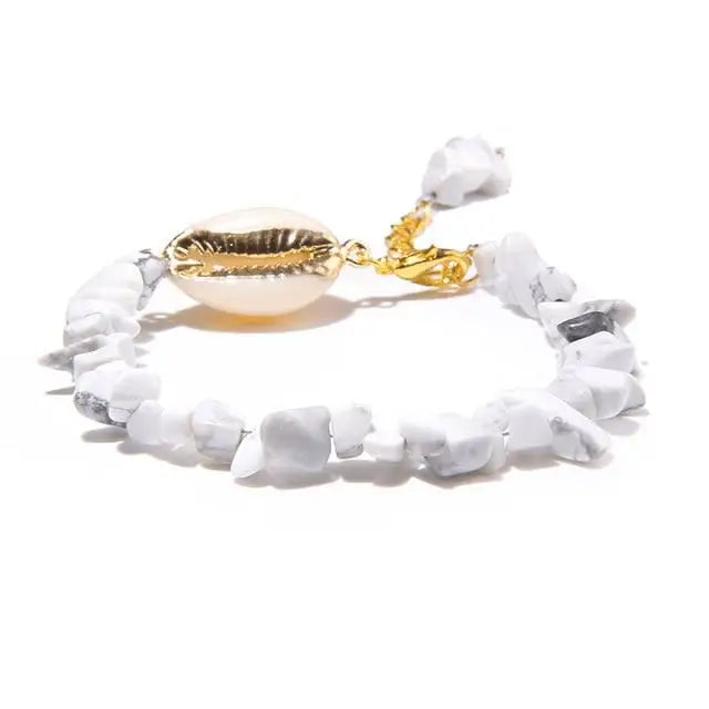White Stone Shell Bracelet