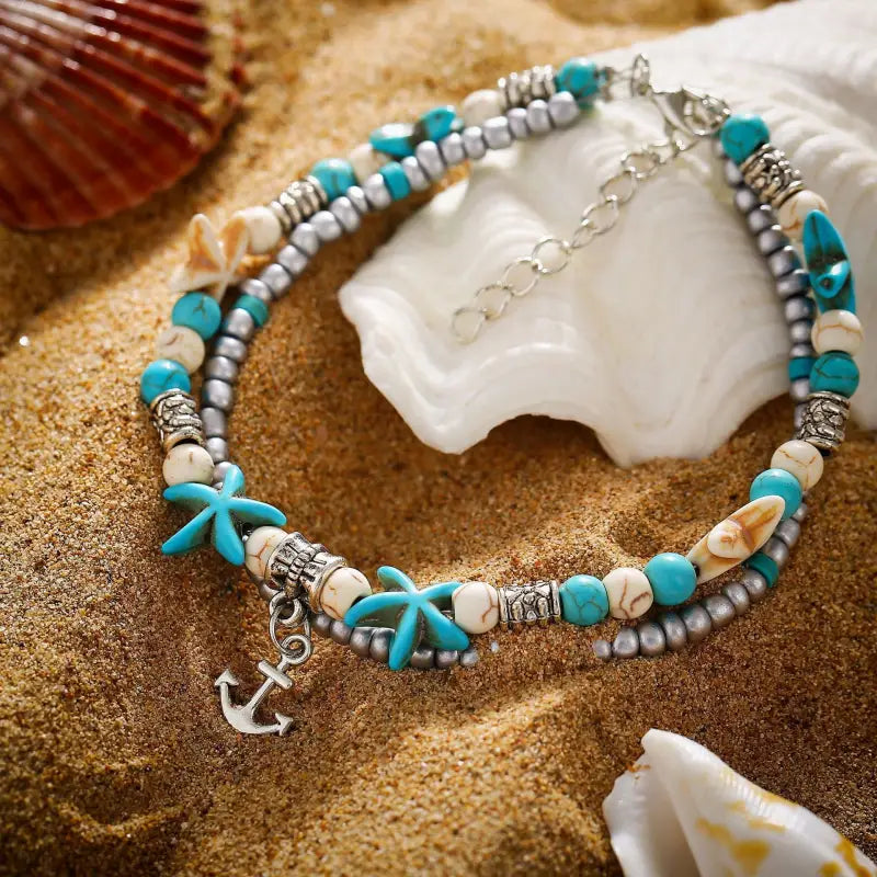 Women’s Anchor Shell Anklet
