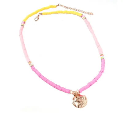 Yellow and Pink Shell Necklace